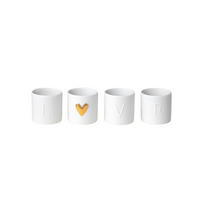 TEELICHTHALTER - Weiss/Goldfarben, Design, Keramik (4,5/4,5cm) - Räder