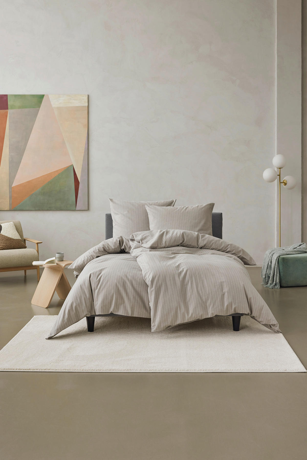 POSTEĽNÁ BIELIZEŇ, flanel, svetlosivá, 135/200 cm - svetlosivá, Basics, textil (135/200cm) - Esprit