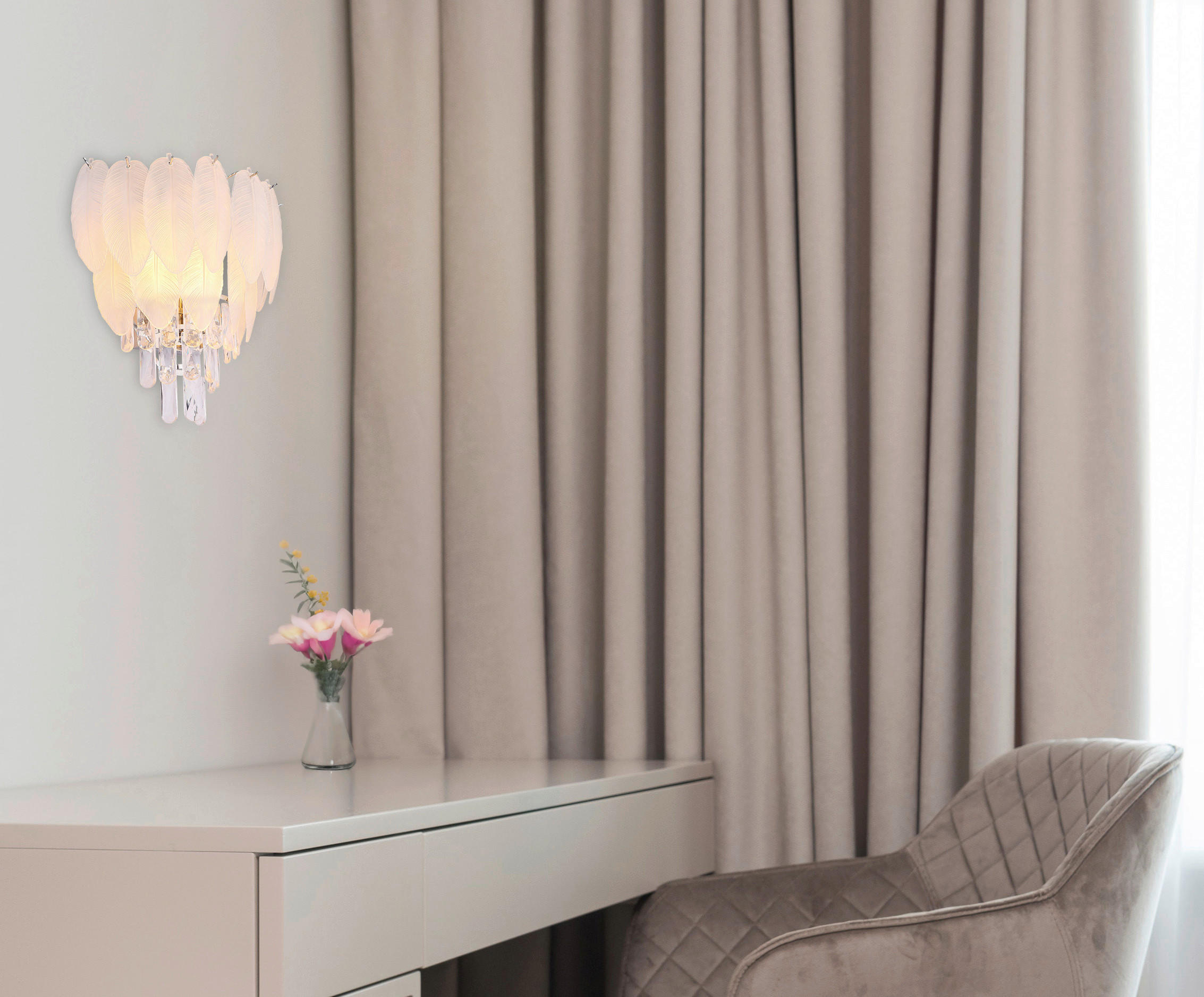VÄGGLAMPA DALTON 35,5/20,5/40 cm   - klar/kromfärg, Klassisk, metall/plast (35,5/20,5/40cm) - Globo