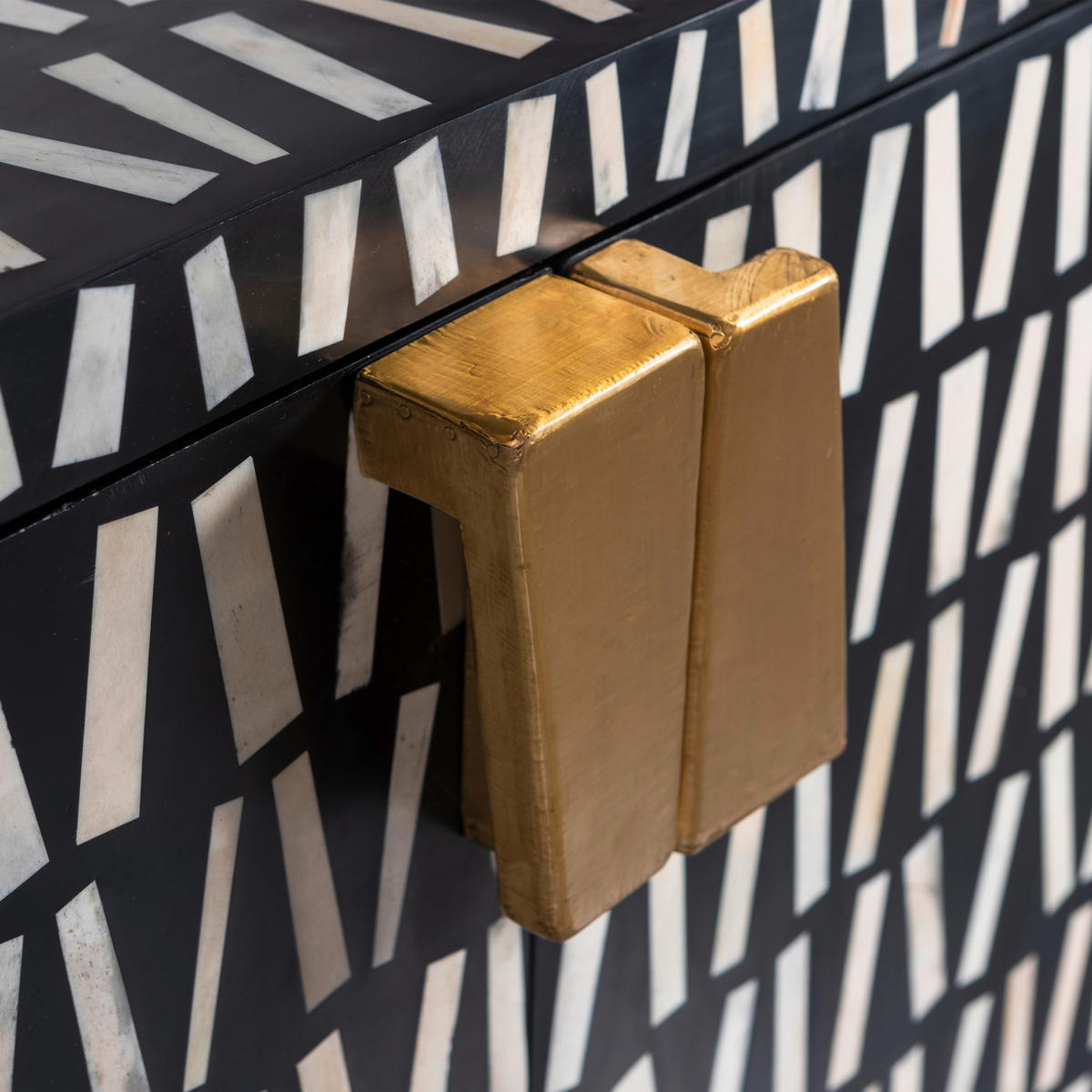 KOMMODE Menne  in 81/108/43 cm  - Goldfarben/Schwarz, Design, Holz/Metall (81/108/43cm) - Livetastic