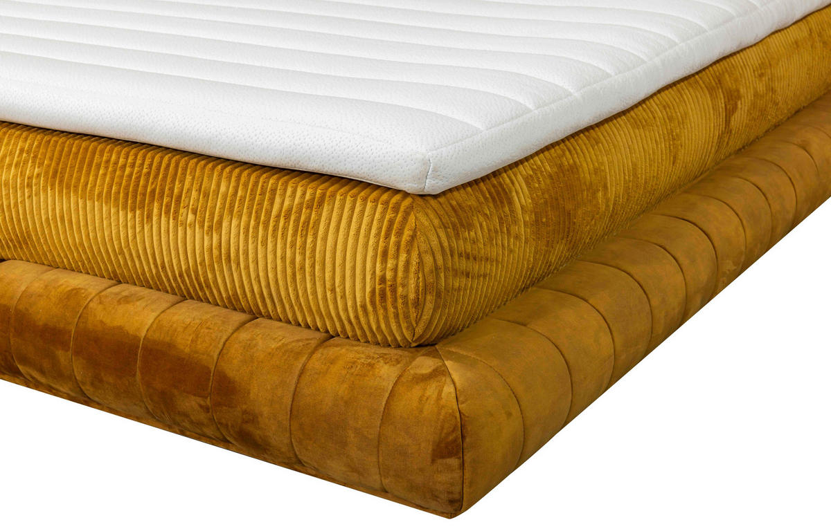 BOXSPRINGBETT 180/200 cm  in Currygelb  - Currygelb, Design, Textil (180/200cm) - Esposa