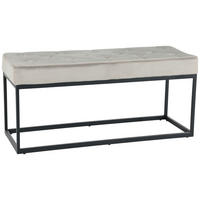 GARDEROBENBANK  in 103/47/38 cm  - Hellbraun/Schwarz, Design, Textil/Metall (103/47/38cm) - MID.YOU