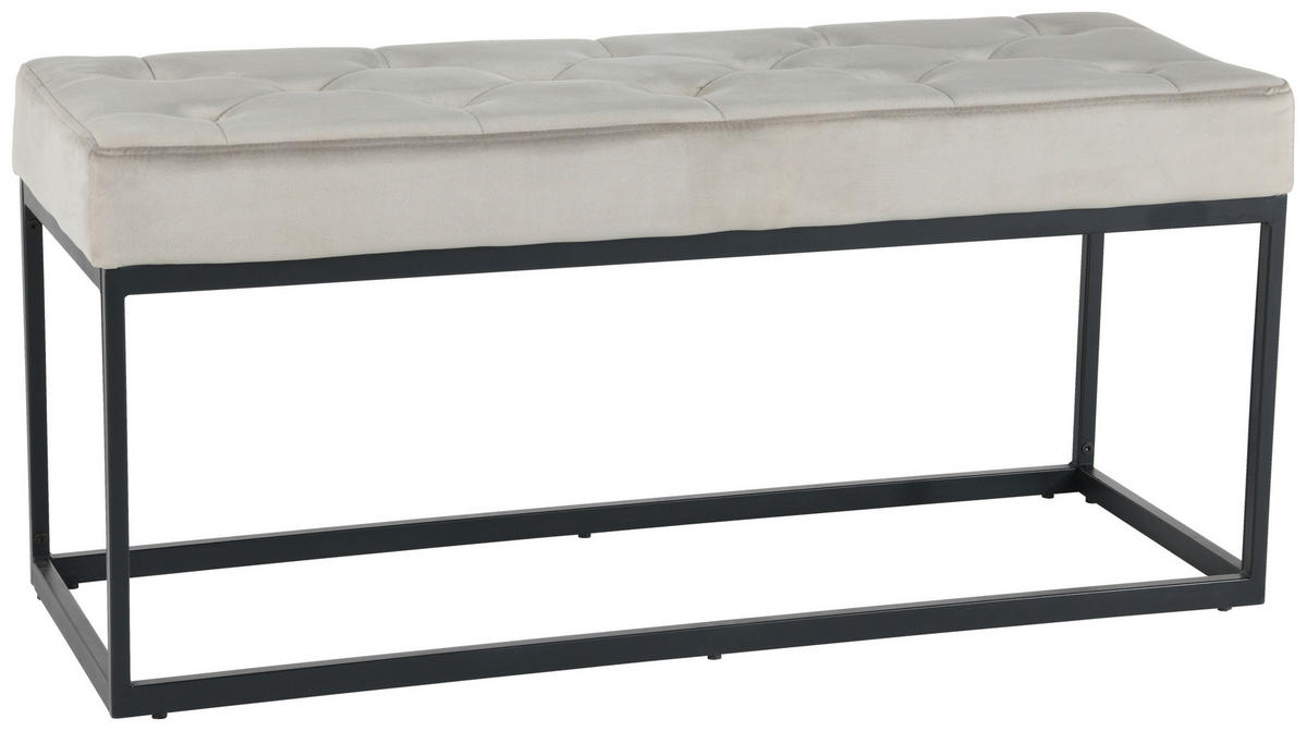 GARDEROBENBANK  in 103/47/38 cm  - Hellbraun/Schwarz, Design, Textil/Metall (103/47/38cm) - MID.YOU