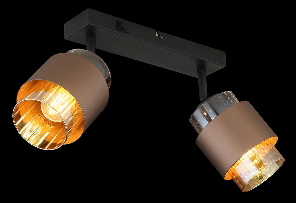 STRAHLER 38,5/10/12,5 cm   - Schwarz/Orange, Design, Glas/Metall (38,5/10/12,5cm)