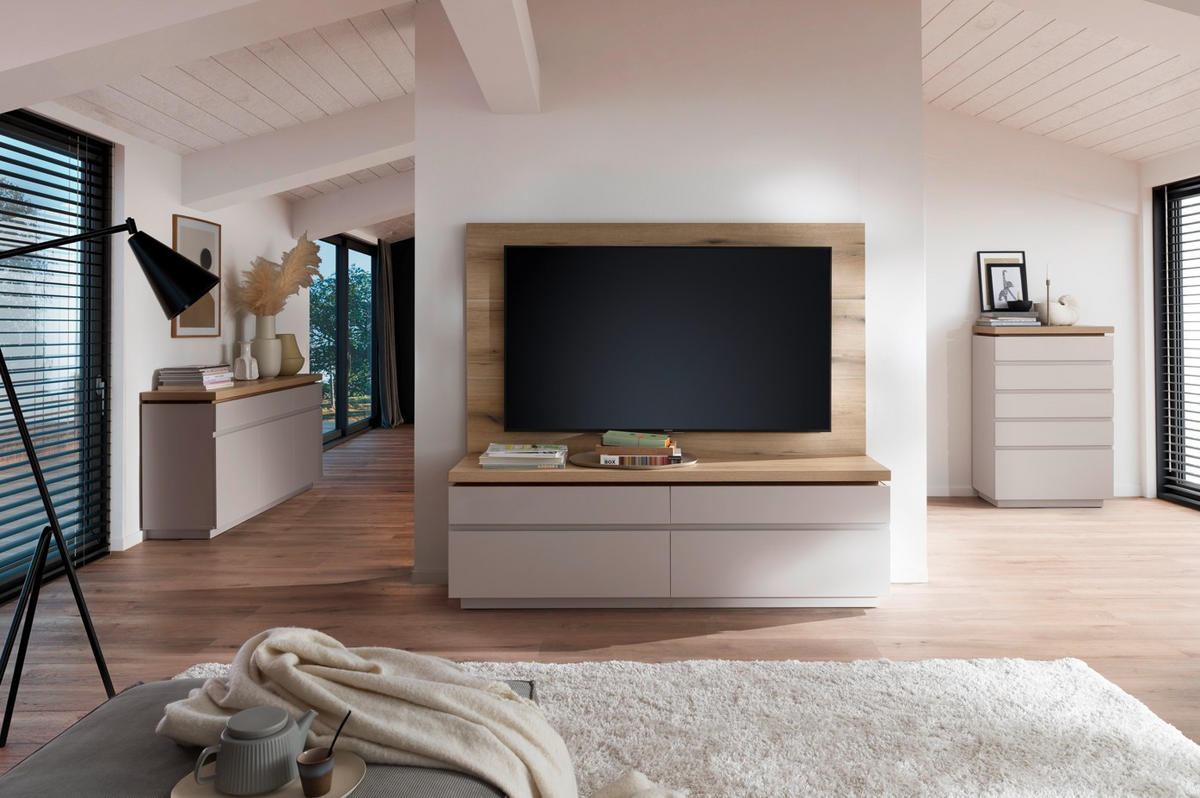 KOMMODE , 75/116/40 cm, 5 Schublade(n)  - Kaschmir/Eichefarben, Design, Holzwerkstoff (75/116/40cm) - Livetastic