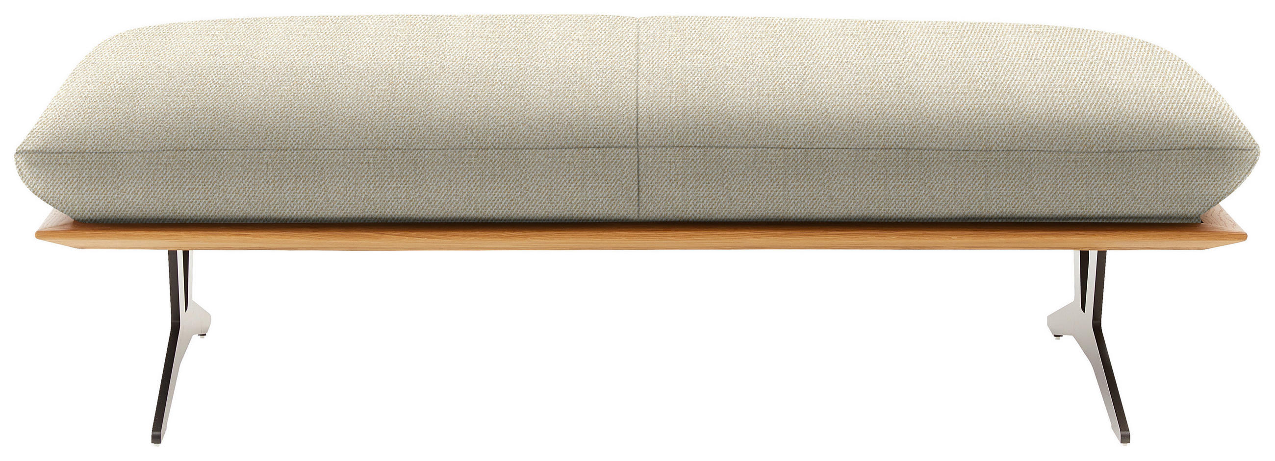 HOCKERBANK in Holz, Textil Beige  - Beige/Schwarz, Design, Holz/Textil (150/43/60cm) - Dieter Knoll
