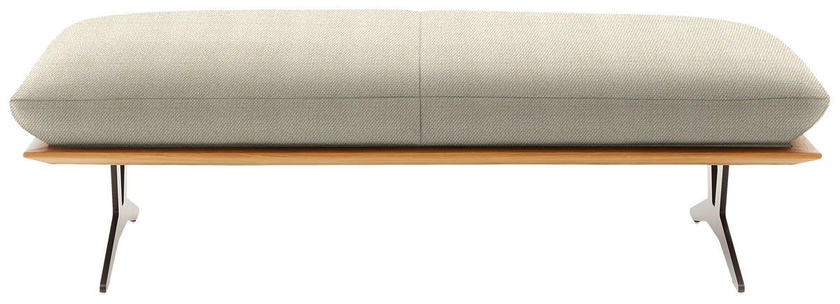 HOCKERBANK in Holz, Textil Beige  - Beige/Schwarz, Design, Holz/Textil (150/43/60cm) - Dieter Knoll