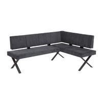 ECKBANK 140/200 cm  in Anthrazit  - Anthrazit, MODERN, Textil/Metall (140/200cm) - MID.YOU