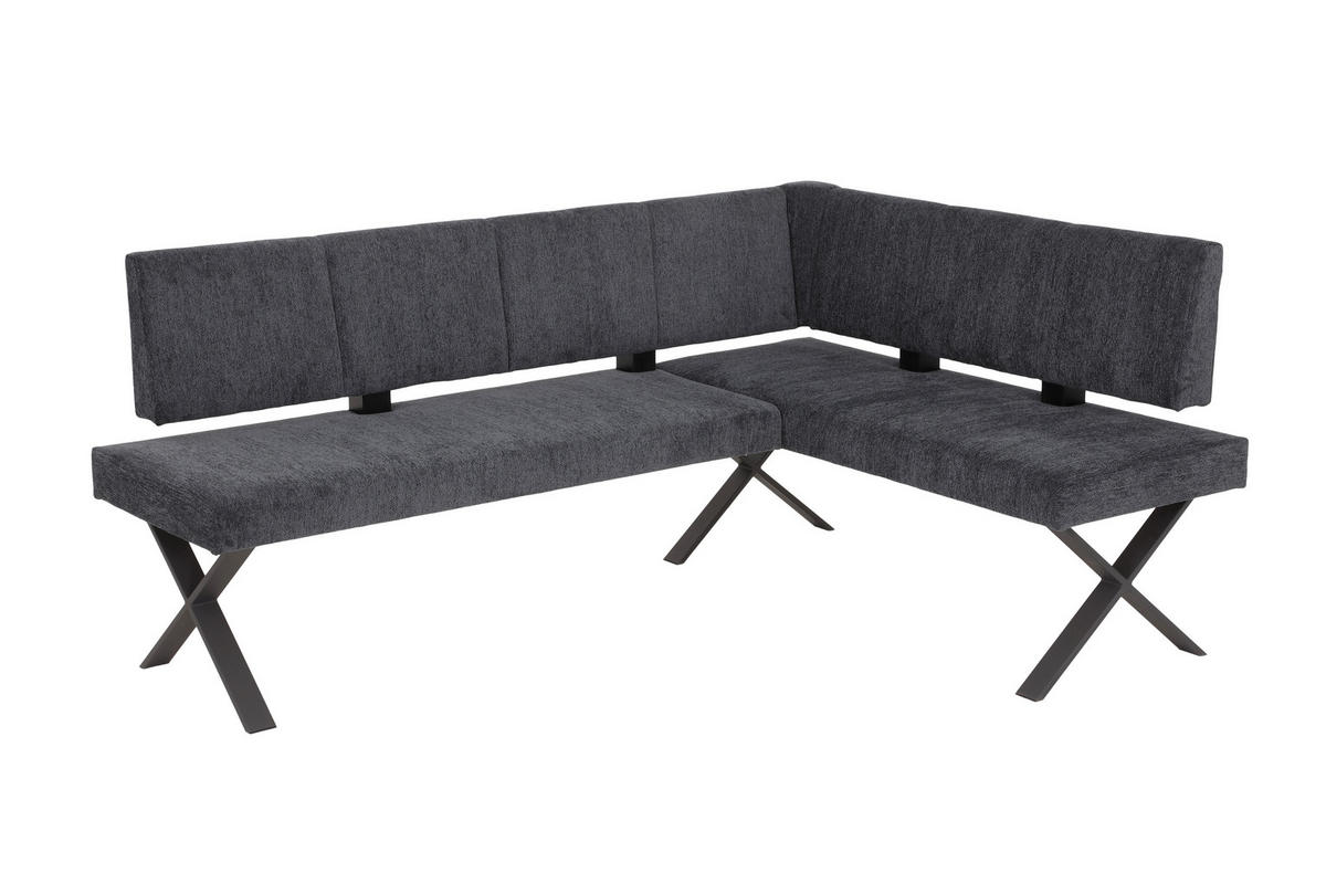 ECKBANK 140/200 cm  in Anthrazit  - Anthrazit, MODERN, Textil/Metall (140/200cm) - MID.YOU