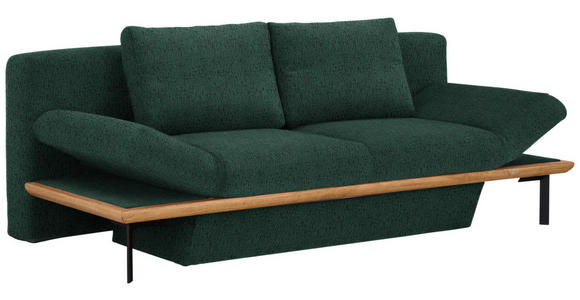 SCHLAFSOFA in Chenille Grün  - Schwarz/Grün, MODERN, Holz/Textil (212/89/102cm) - Dieter Knoll