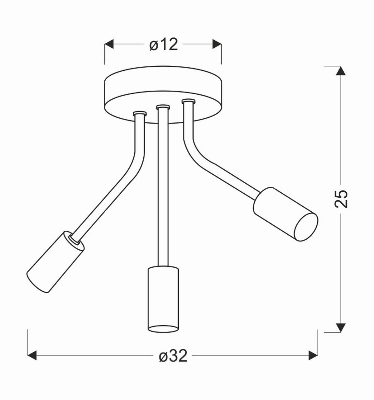 TAKLAMPA Tiara 35/12/25 cm  - svart, Klassisk, metall (35/12/25cm)