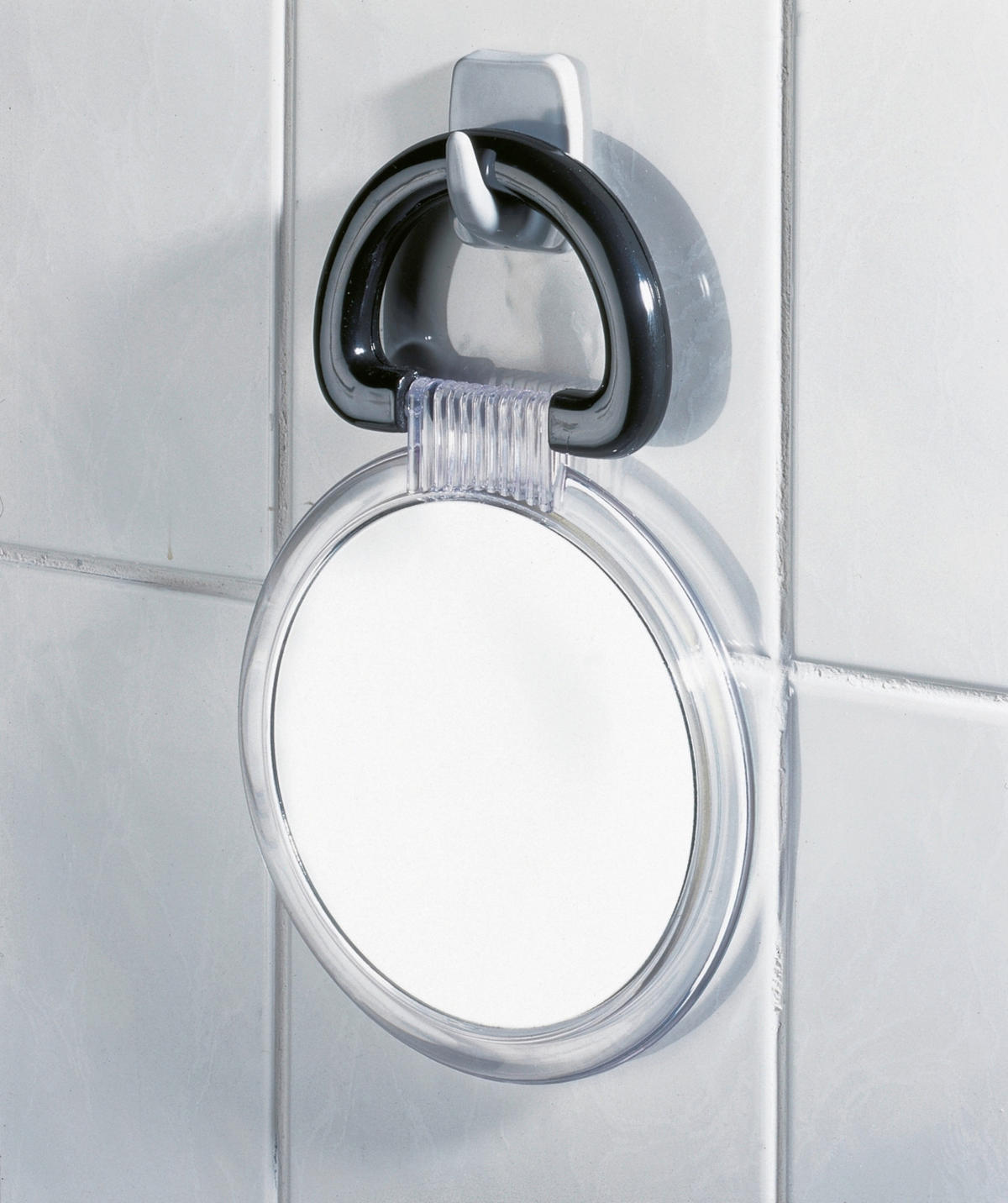 SCHMINKSPIEGEL  - Silberfarben/Schwarz, Basics, Glas/Kunststoff (15,5/17/7,5cm) - Wenko