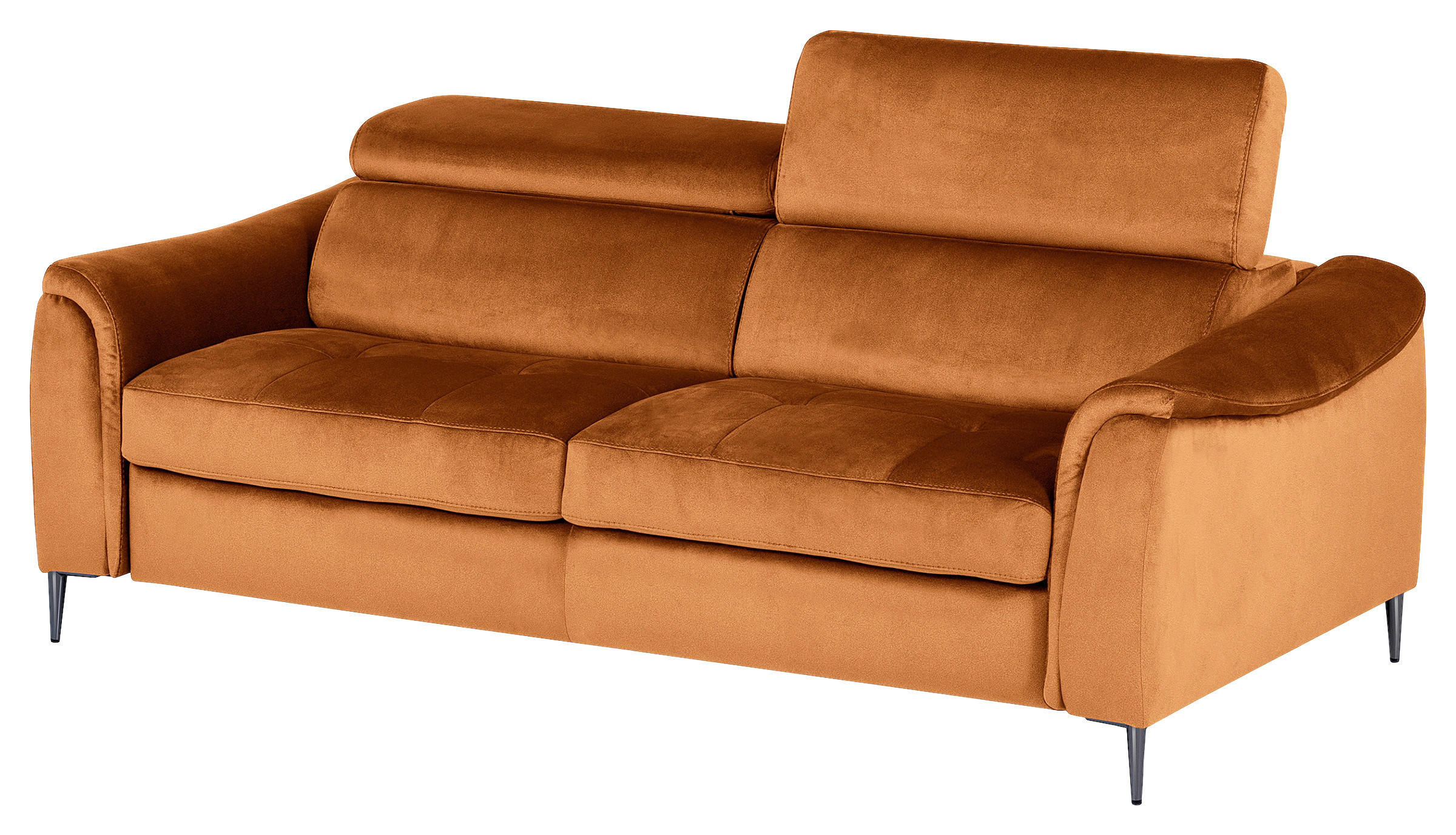 Thumbnail - Mid.you Schlafsofa, Cognac, Textil, 3-Sitzer, 203x77-98x103 cm, Made in EU, Rücken echt, Bettfunktion erhältlich, Kinder...