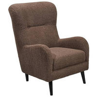 OHRENSESSEL Teddystoff Braun  - Schwarz/Braun, Design, Holz/Textil (77/103/98cm) - MID.YOU