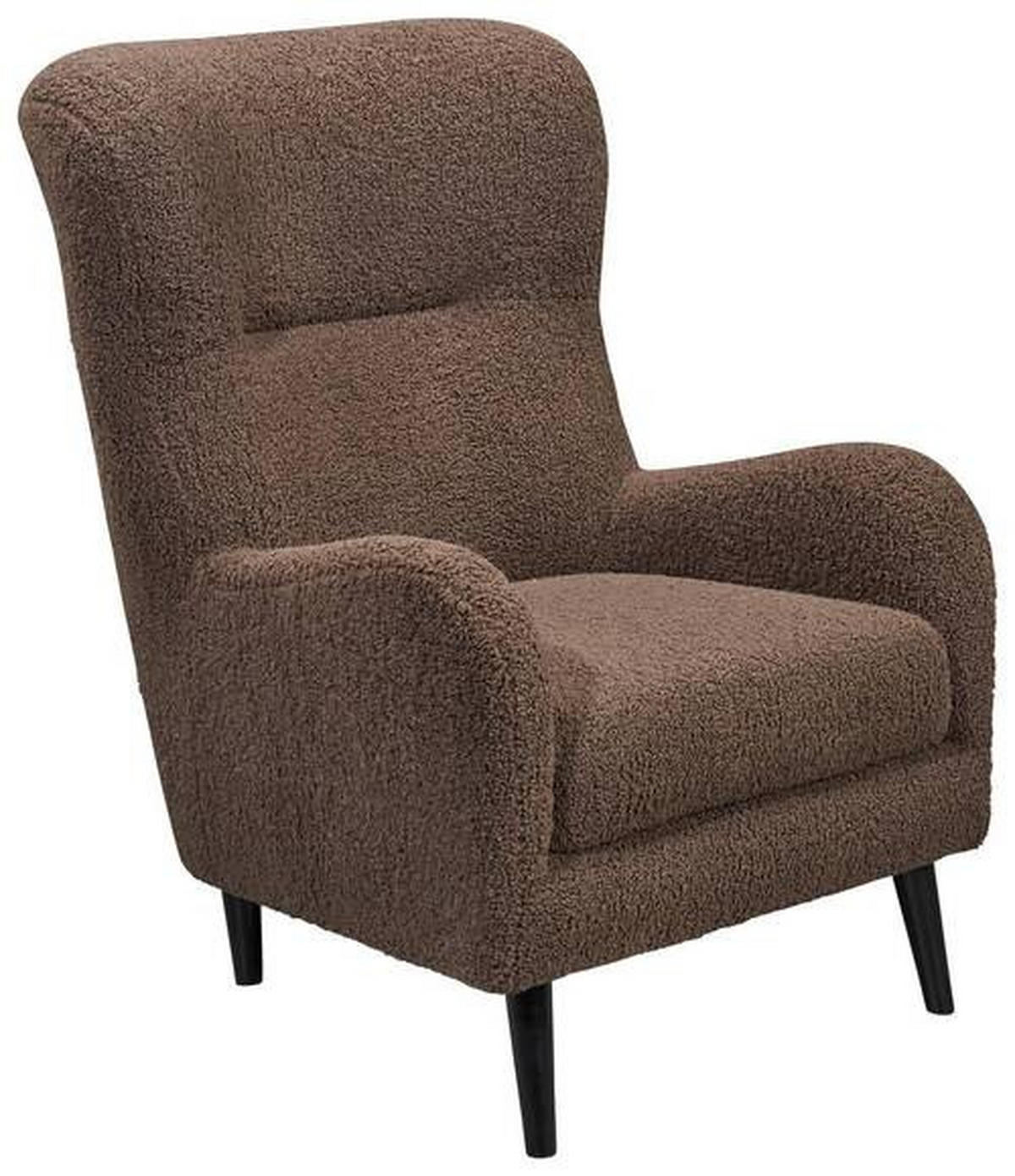 OHRENSESSEL Teddystoff Braun  - Schwarz/Braun, Design, Holz/Textil (77/103/98cm) - MID.YOU