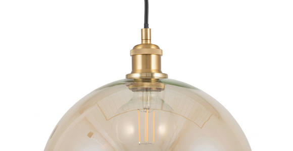 HÄNGELEUCHTE 30/137,5 cm  - Bernsteinfarben, Trend, Glas/Metall (30/137,5cm) - Novel