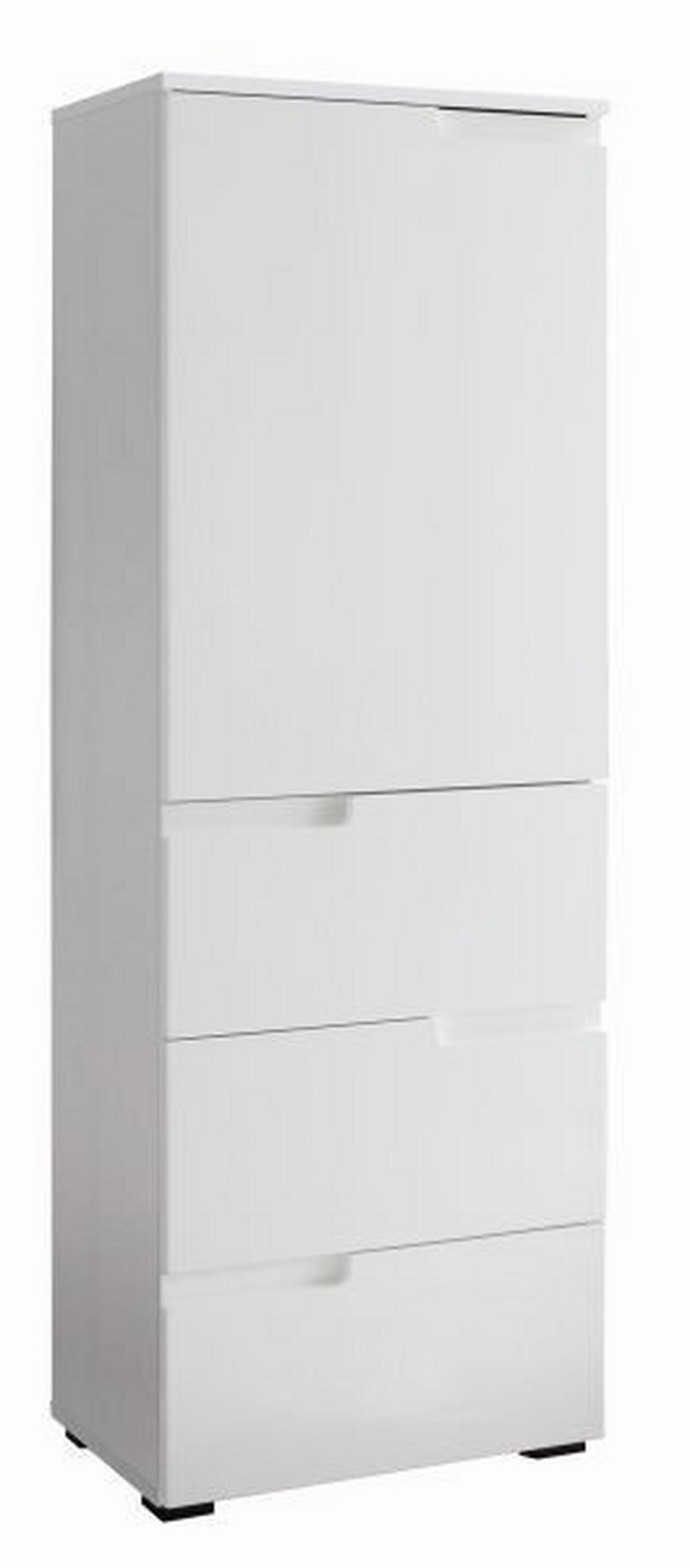 KOMODA, biela, 50/145/35 cm - biela/hliníková, Design, kompozitné drevo (50/145/35cm) - Xora