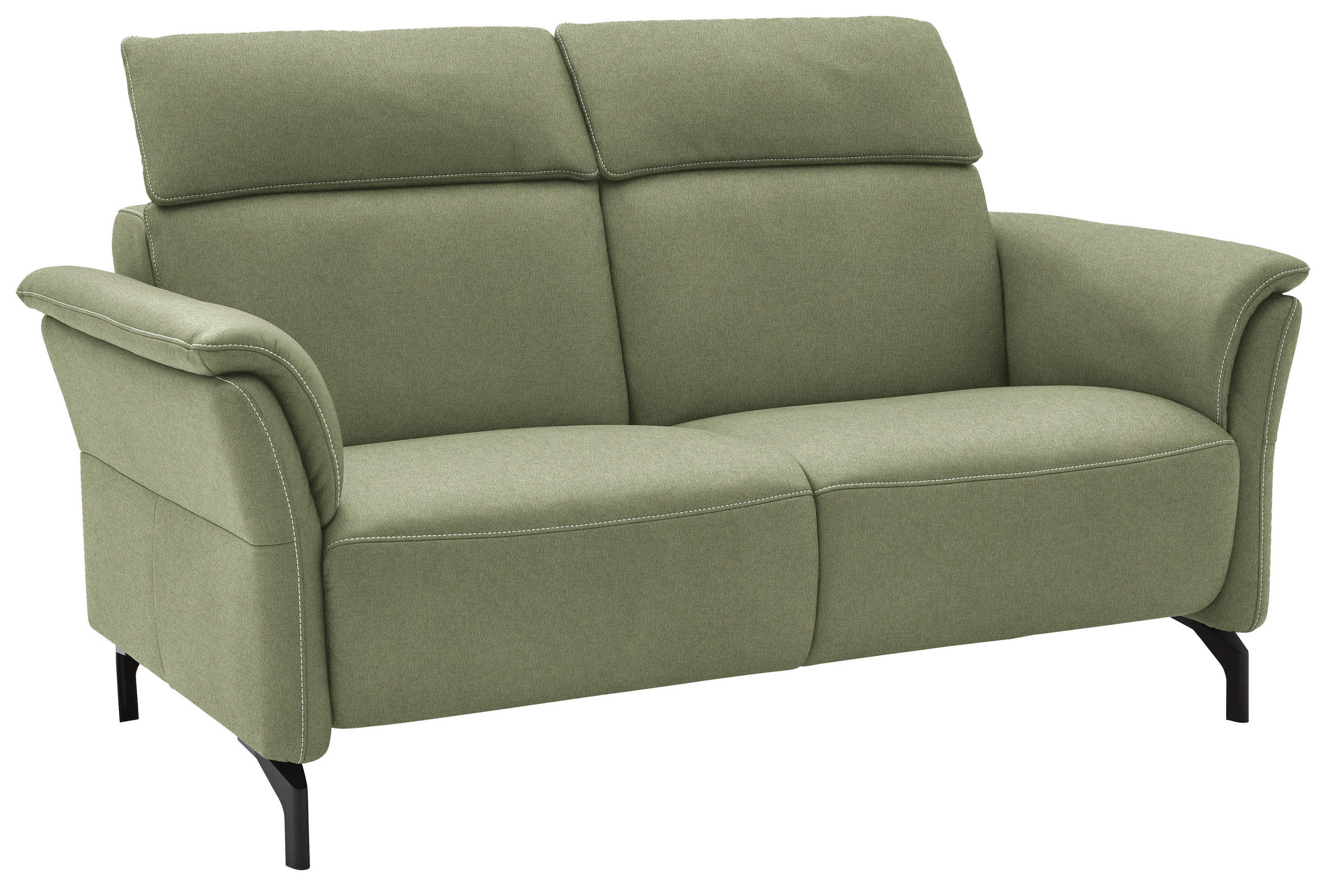 2-SITZER-SOFA in Mikrofaser Hellgrün  - Schwarz/Hellgrün, KONVENTIONELL, Textil/Metall (178/103/92cm) - Dieter Knoll