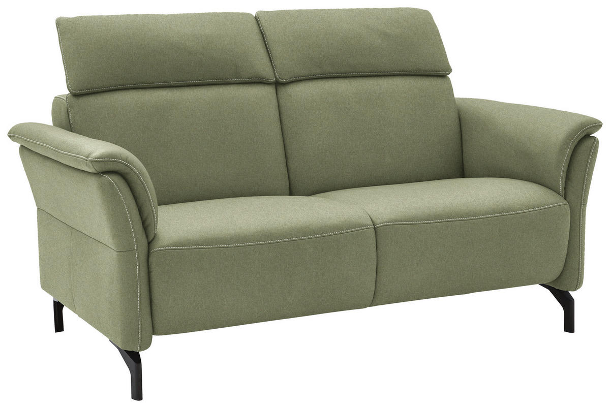 2-SITZER-SOFA in Mikrofaser Hellgrün  - Schwarz/Hellgrün, Konventionell, Textil/Metall (178/103/92cm) - Dieter Knoll