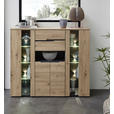 HIGHBOARD  145/127/38 cm 2 Schublade(n)  - Graphitfarben/Schwarz, Trend, Glas/Holzwerkstoff (145/127/38cm) - Carryhome