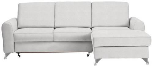 ECKSOFA in Flachgewebe Creme  - Silberfarben/Creme, Design, Textil/Metall (244/167cm) - Cantus