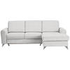 ECKSOFA in Flachgewebe Creme  - Silberfarben/Creme, Design, Textil/Metall (244/167cm) - Cantus