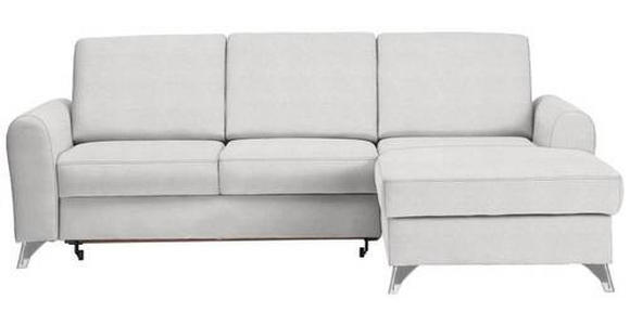 ECKSOFA in Flachgewebe Creme  - Silberfarben/Creme, Design, Textil/Metall (244/167cm) - Cantus