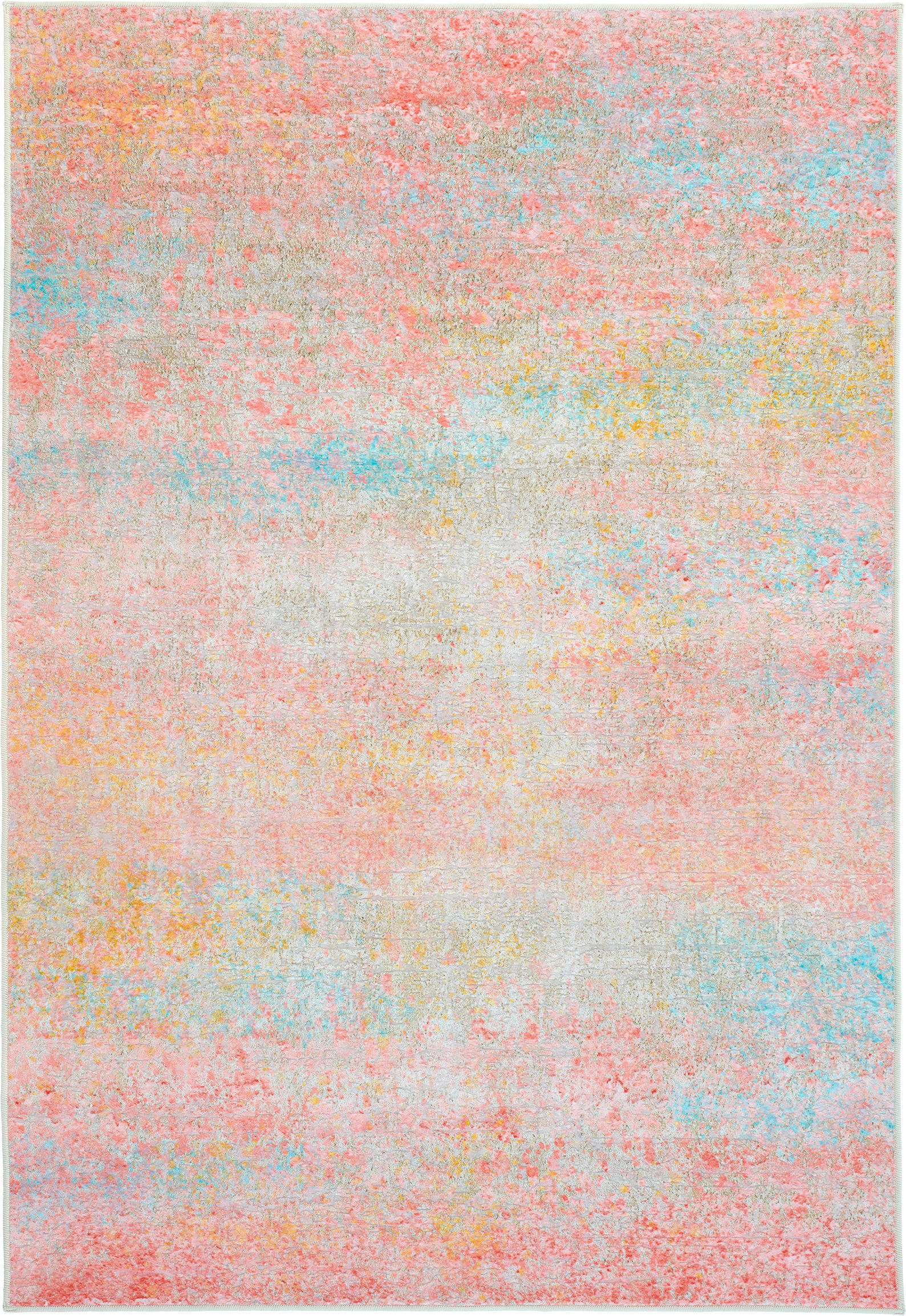VINTAGE-TEPPICH 130/190 cm ONDEA FIORITH Rosa, Türkis, Dunkelgelb  - Türkis/Dunkelgelb, Design, Kunststoff/Textil (130/190cm) - Lindorug