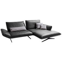 ECKSOFA Echtleder Dunkelgrau  - Dunkelgrau/Schwarz, Design, Leder/Metall (275/167cm) - Koinor