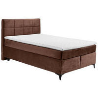 BOXSPRINGBETT 140/200 cm  in Kupferfarben  - Schwarz/Kupferfarben, Design, Holzwerkstoff/Kunststoff (140/200cm) - Xora