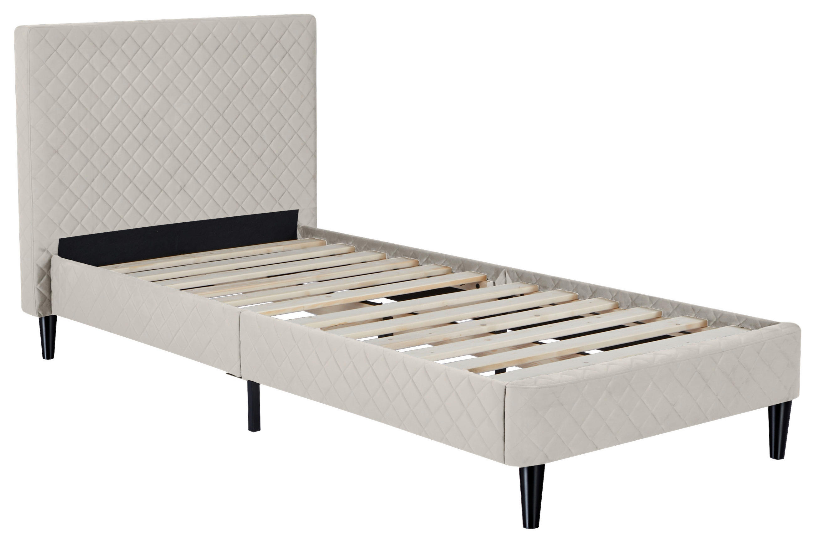 POLSTERBETT Lattenrost 90/200 cm  in Beige  - Beige/Schwarz, Design, Holz/Kunststoff (90/200cm) - Boxxx