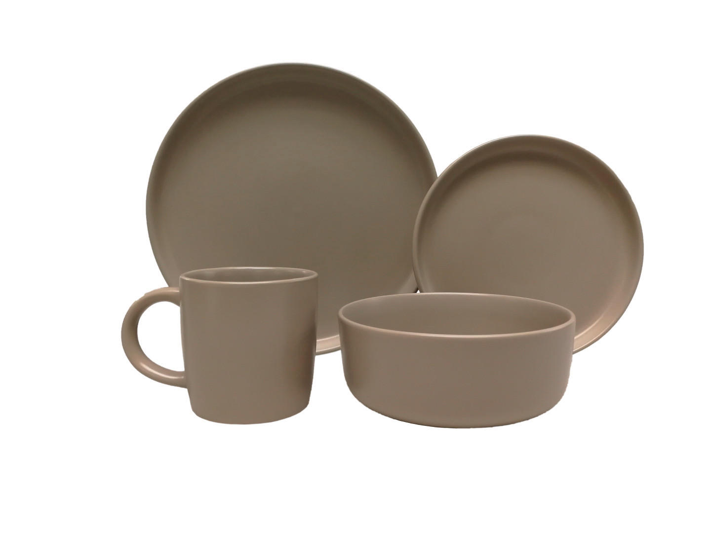 KOMBISERVICE Taupe 16-teilig Salerno  - Taupe, Trend, Keramik - Novel