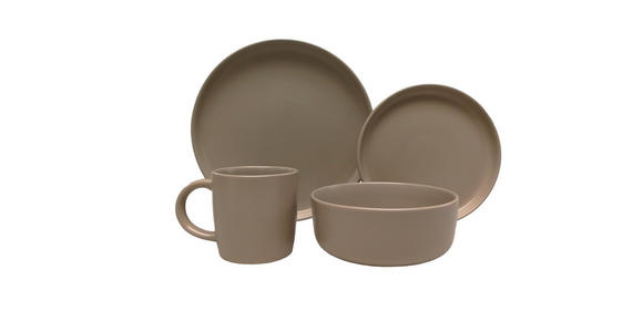 KOMBISERVICE Taupe 16-teilig Salerno  - Taupe, Trend, Keramik - Novel