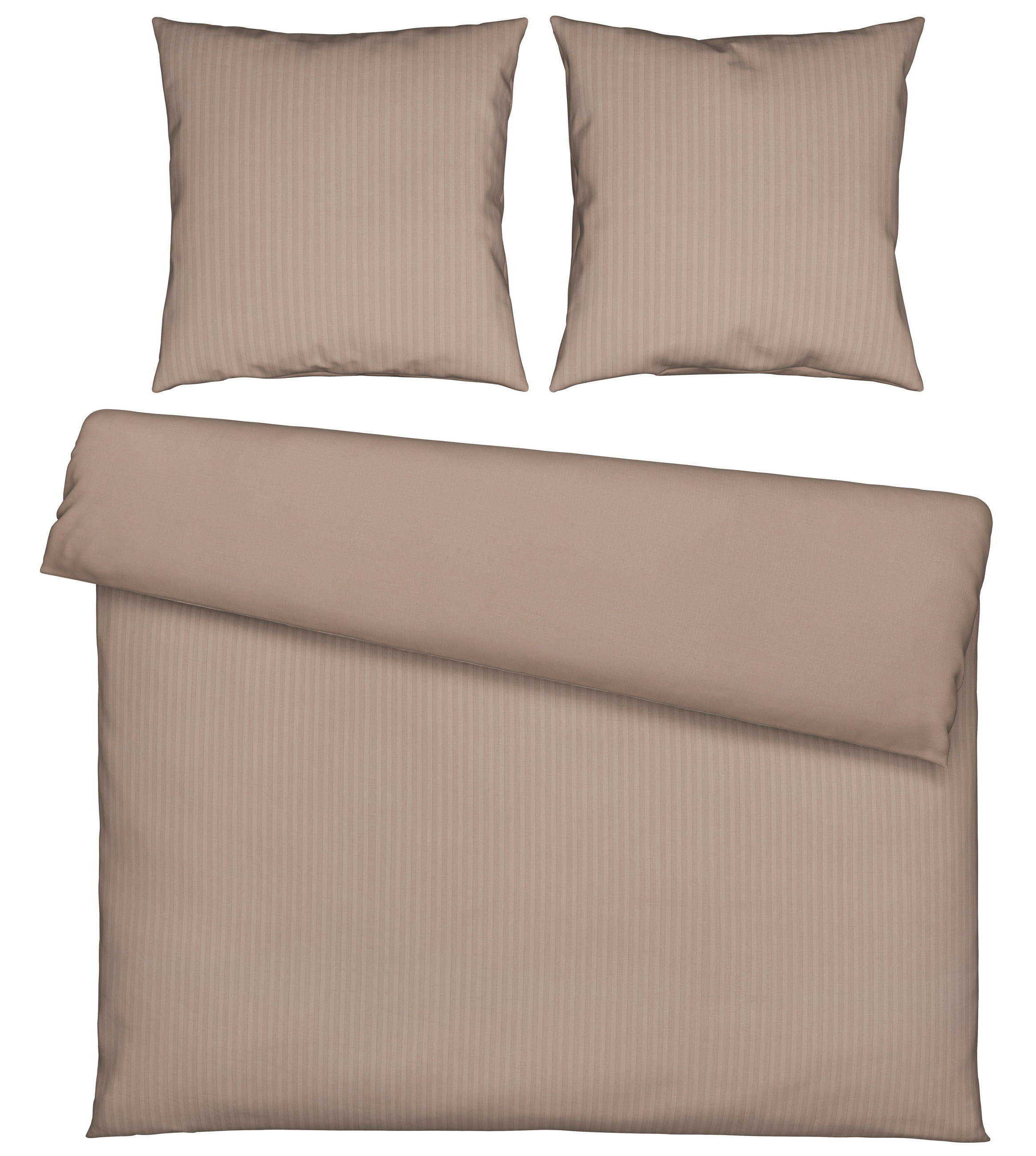 BETTWÄSCHE BANDA Makosatin 200/200 cm  - Schlammfarben, Basics, Textil (200/200cm) - Novel