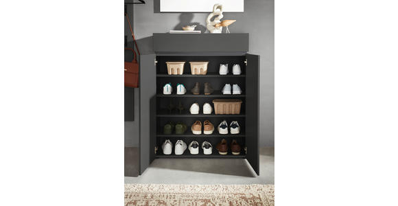 GARDEROBE 5-teilig  in 300/199/40 cm  - Graphitfarben, Design, Holzwerkstoff (300/199/40cm) - Voleo