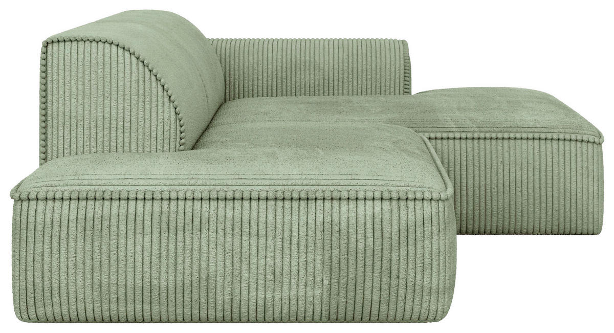 ECKSOFA BILLUND Mintgrün Cord Nierenkissen  - Schwarz/Mintgrün, KONVENTIONELL, Kunststoff/Textil (294/165cm) - Livetastic