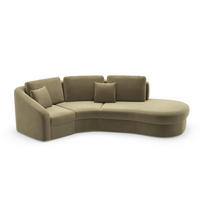 ECKSOFA JAZZ V Olivgrün Samt  - Schwarz/Olivgrün, MODERN, Kunststoff/Textil (266/230cm) - Sit & More