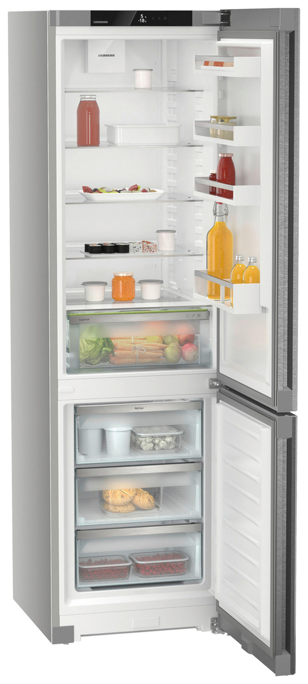 KÜHL-GEFRIER-KOMBINATION 59,7/201,5/67,5 cm CNsdc 5703  - Edelstahlfarben, Basics, Kunststoff/Metall (59,7/201,5/67,5cm) - Liebherr