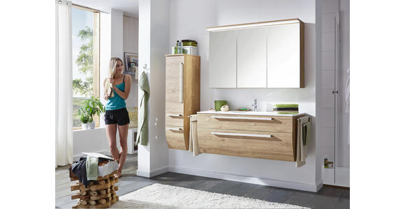 BADEZIMMER - Eichefarben/Weiß, Design, Holzwerkstoff/Stein (120cm) - Dieter Knoll