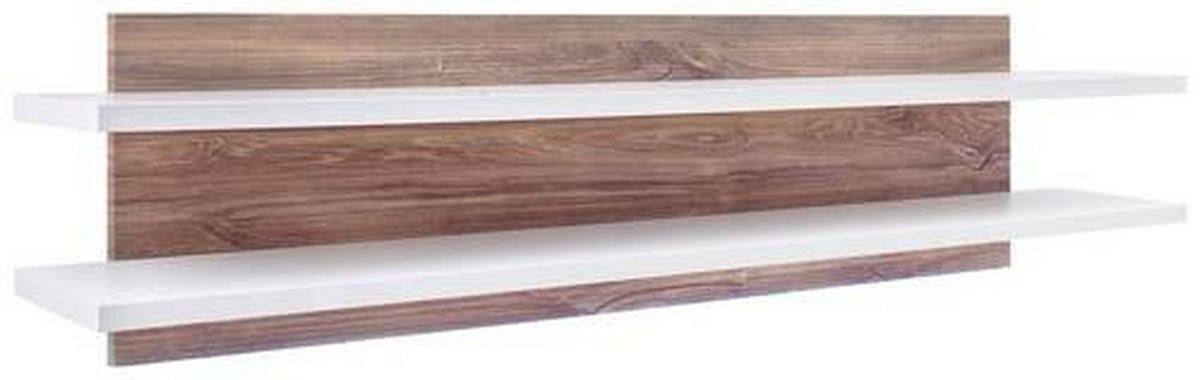 VÄGGHYLLA 150/35/26 cm  - vit/ekfärgad, Design, trämaterial (150/35/26cm) - Livetastic