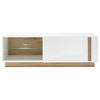 LOWBOARD - Eichefarben/Weiß, Design, Glas/Holzwerkstoff (138/46/40cm) - MID.YOU