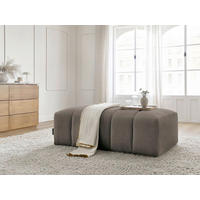 HOCKER ANNECY Bouclé Taupe  - Taupe/Schwarz, MODERN, Kunststoff/Textil (140/45/70cm)