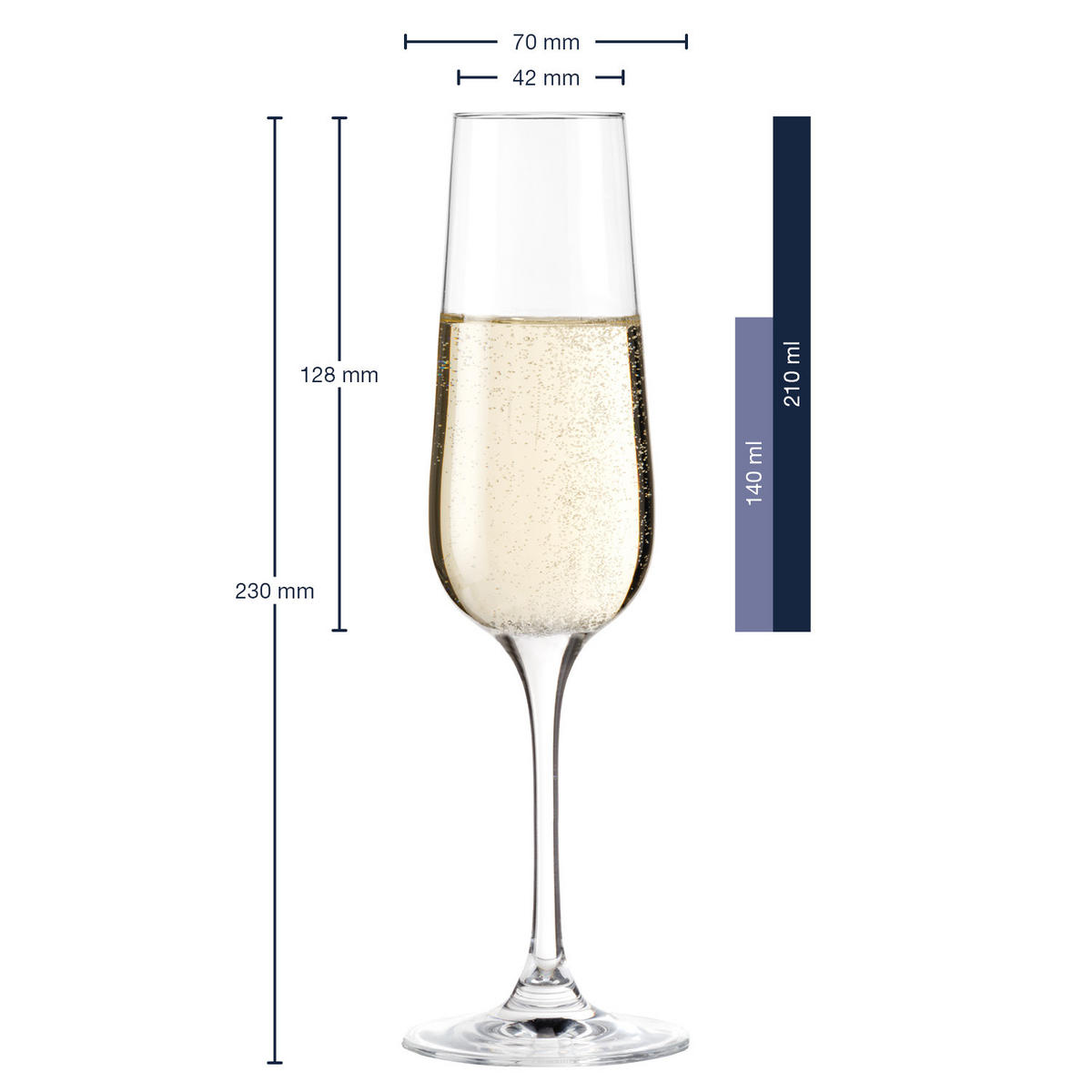 Sektglas-Set Tivoli  6-teilig  - Klar, Basics, Glas (7/23cm) - Leonardo