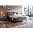 BOXSPRINGBETT 180/200 cm  in Taupe  - Taupe/Schwarz, KONVENTIONELL, Textil/Metall (180/200cm) - Dieter Knoll