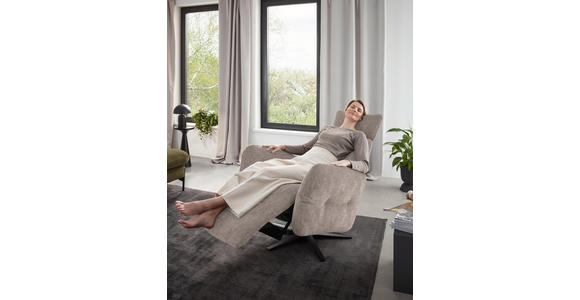 RELAXSESSEL in Textil Hellbraun  - Hellbraun/Schwarz, Design, Textil/Metall (82/113/90cm) - Dieter Knoll