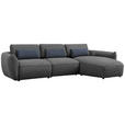 ECKSOFA  in Chenille Schlammfarben  340/190 cm  - Schlammfarben/Schwarz, Design, Kunststoff/Textil (340/190cm) - Belluti