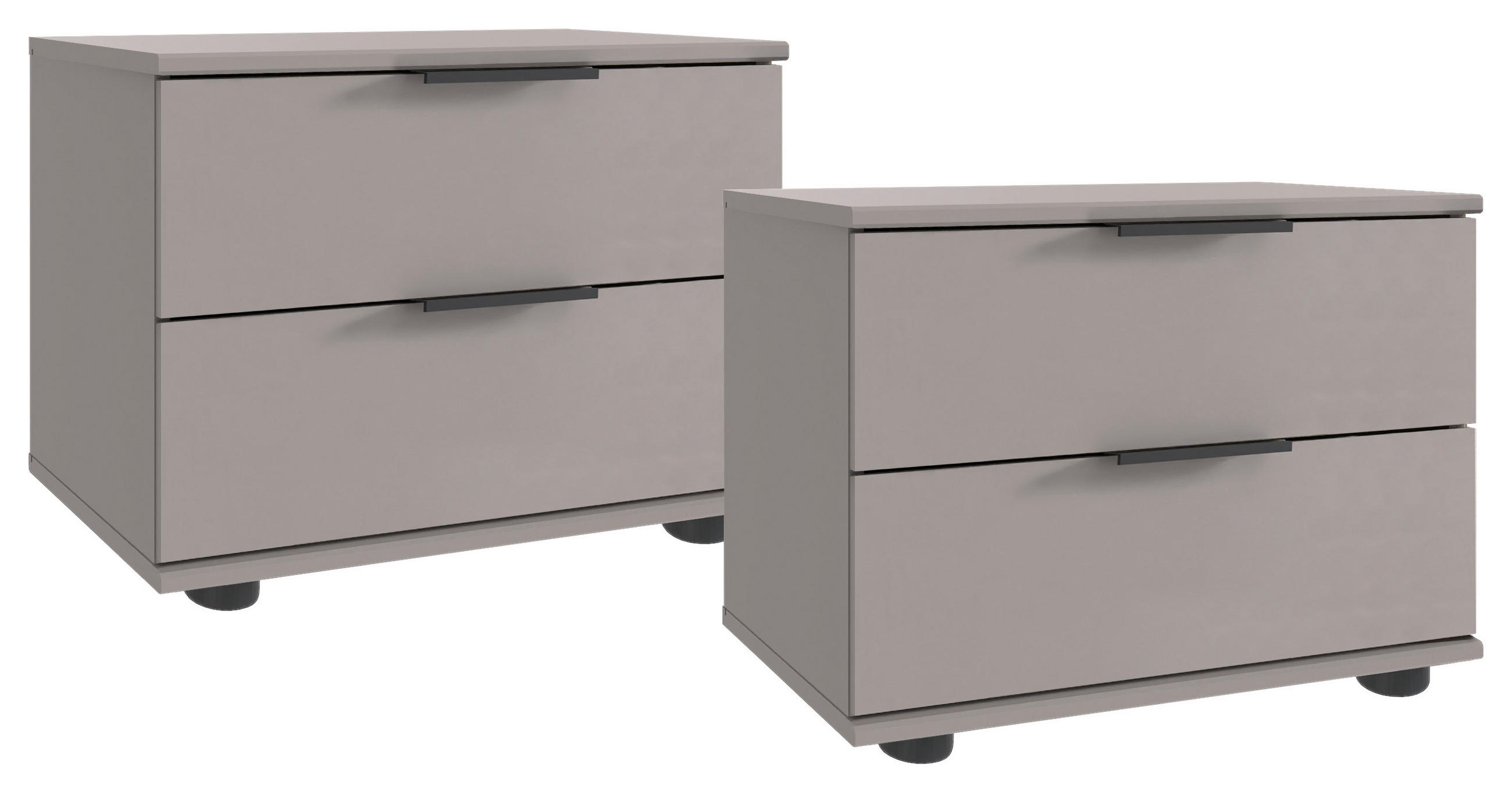 NACHTSCHRANKSET 52/40/38 cm, Sahara,  - Schwarz/Sahara, Design, Holzwerkstoff/Kunststoff (52/40/38cm) - Carryhome