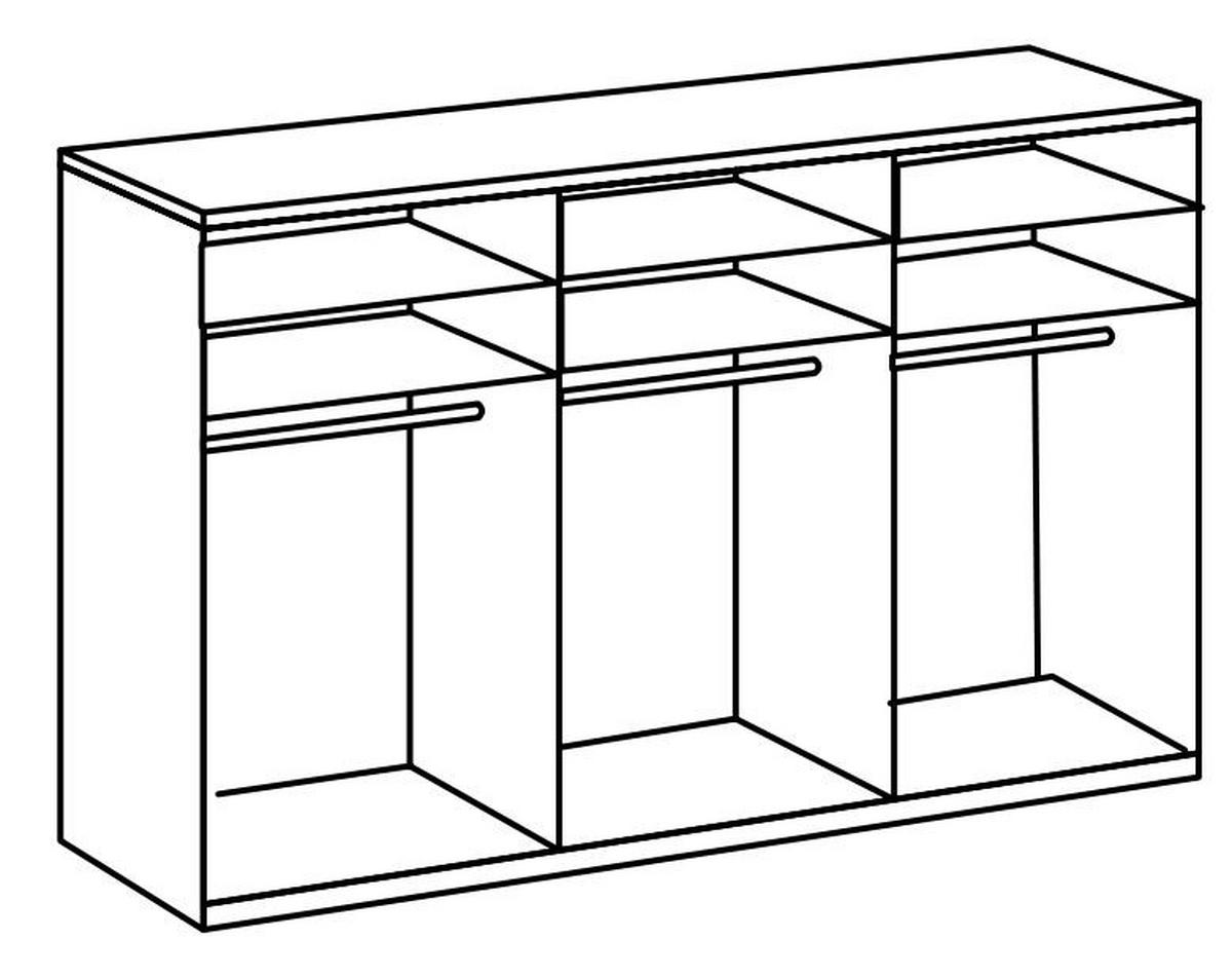 DREHTÜRENSCHRANK in Grau, Eichefarben  - Chromfarben/Eichefarben, Modern, Glas/Holzwerkstoff (300/236/58cm) - MID.YOU