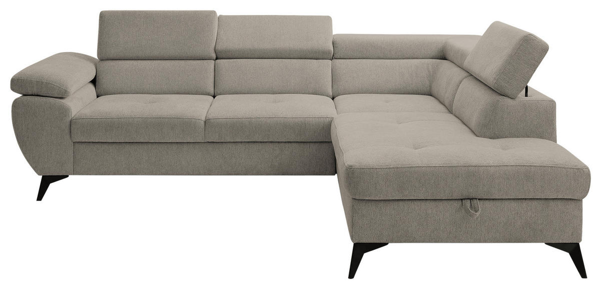 SOFFA i taupe  - svart/taupe, Design, metall/textil (256/75-90/200cm) - Carryhome