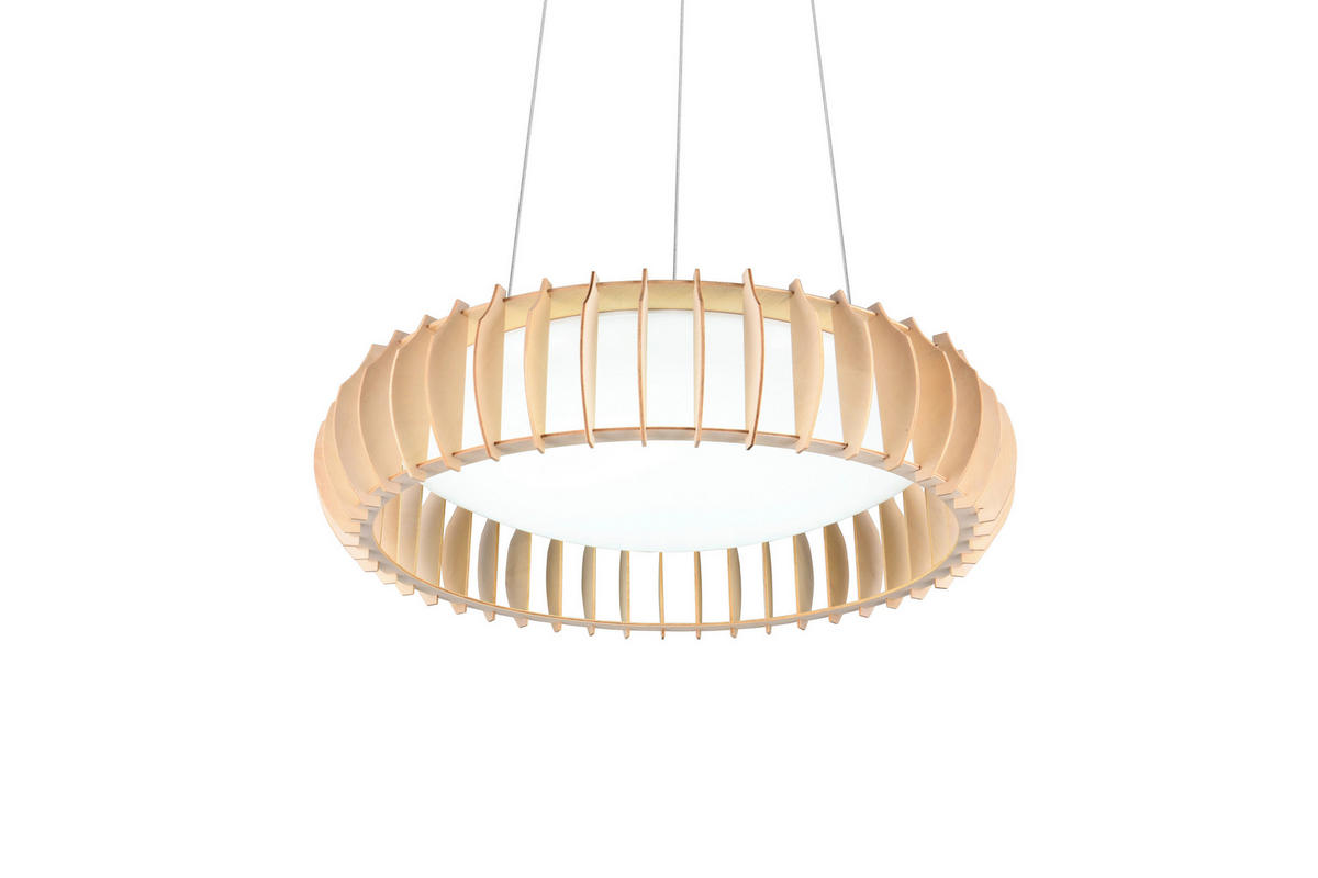 LED-PENDELLEUCHTE 60/150 cm    - Weiss/Naturfarben, Natur, Holz/Kunststoff (60/150cm)
